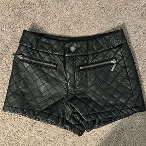 Faux leather shorts